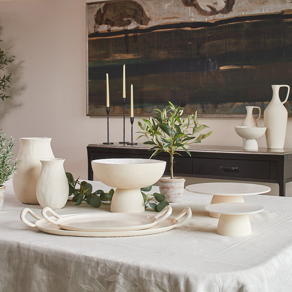 Black Candlesticks on Tablescape