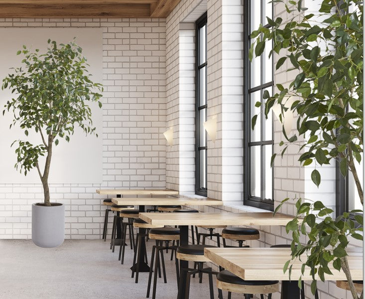 Commercial Artificial Ficus Tree with Artisan Planter