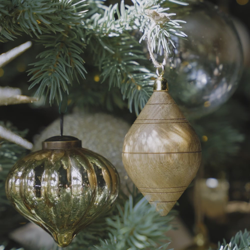 Mango Ornament Video Midnight Star Collection Tree with mercury glass