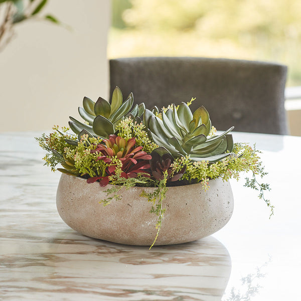 Round Artificial Succulent Arrangement